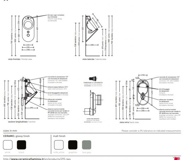 Key urinoir maatvoering