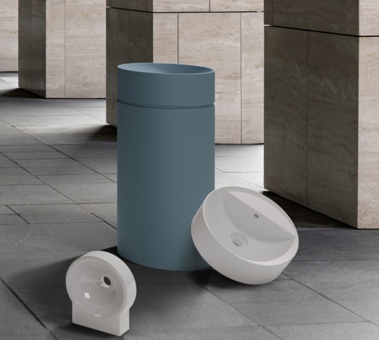 Kolomwastafel MonoTwin Slim Cenere